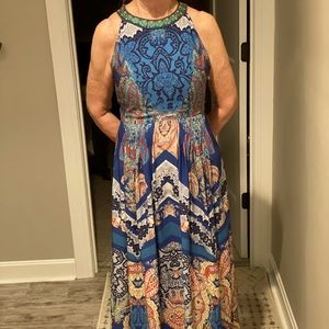 From Anthropology navy print. Halter sleeveless